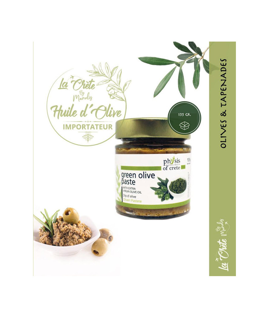 Tapenade d’Olive Verte ‘Physis of Crete’ 135gr – Une Subtile Alchimie Méditerranéenne Tapenade d’Olive Verte ‘Physis of Crete’ 135gr – Une Subtile Alchimie Méditerranéenne