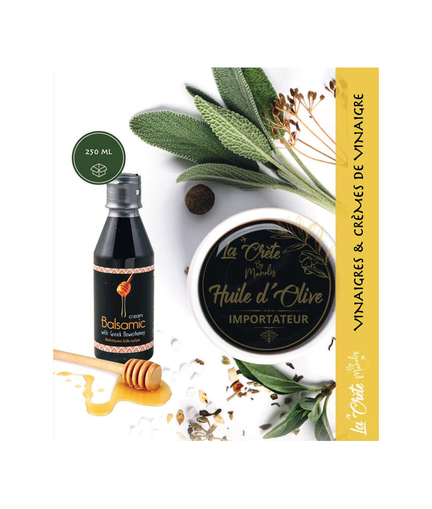 Crème de Vinaigre Balsamique au Miel 250ml – Une Harmonie Sucrée-Salée d’Exception