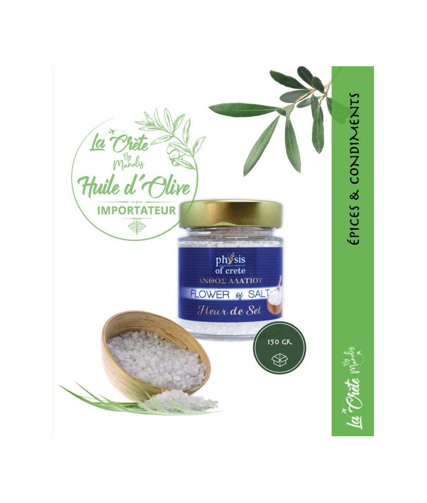 Sel Marin Naturel – Fleur de Sel ‘Physis of Crete’ 150gr – Une Touche de Pureté Méditerranéenne Sel Marin Naturel – Fleur de Sel ‘Physis of Crete’ 150gr – Une Touche de Pureté Méditerranéenne